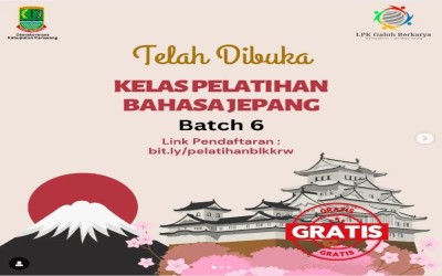 Telah dibuka Kelas Pelatihan Bahasa Jepang Gratis